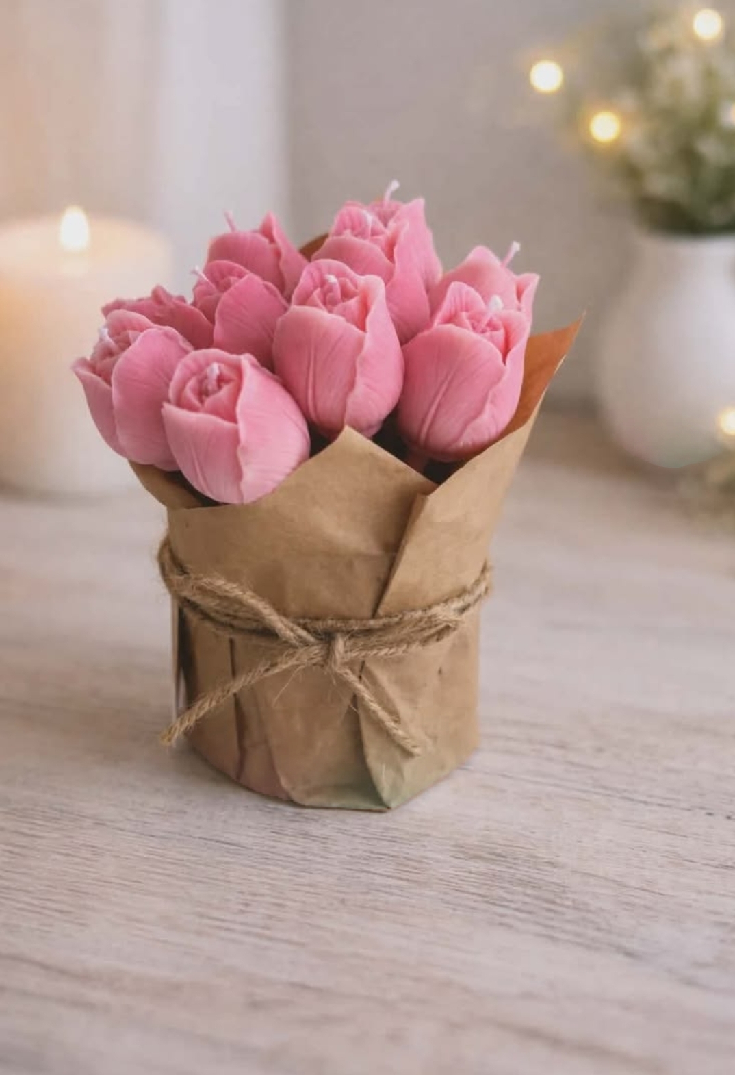 شمع باکس گل لاله ژورنالی مینیمال